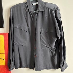 Autograph Gray Button-Up Shirt Jacket